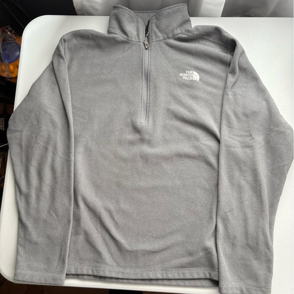 The North Face Gray Zip Up Sweater with Standing Collar - Picture 1 of 6